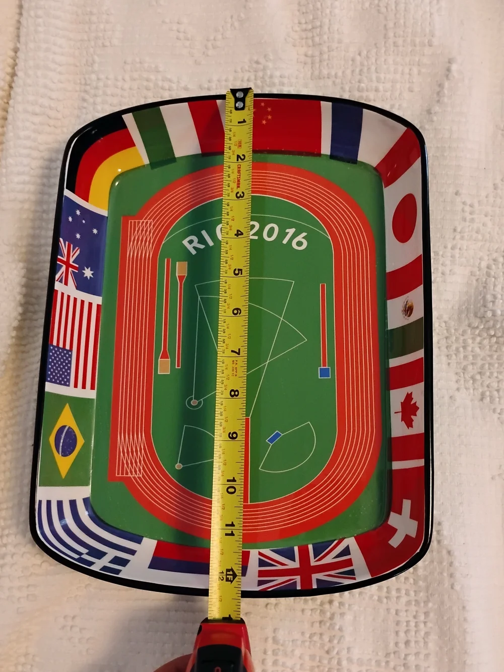 Rio 2016 Olympic Games Track Field Flag Melamine Snack Tray Platter